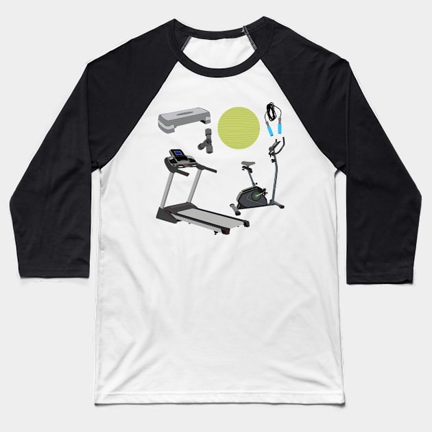 Cardio Accessories Stickers Baseball T-Shirt by VectorPB